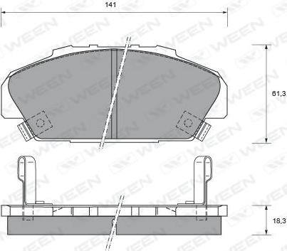 Ween 151-1663 - Тормозные колодки, дисковые, комплект avtokuzovplus.com.ua