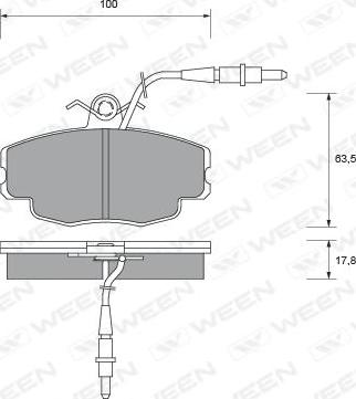 Ween 151-1666 - Тормозные колодки, дисковые, комплект avtokuzovplus.com.ua