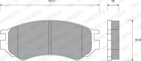 Ween 151-1668 - Гальмівні колодки, дискові гальма autocars.com.ua