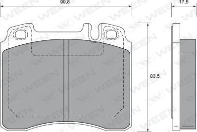 Ween 151-1686 - Тормозные колодки, дисковые, комплект avtokuzovplus.com.ua