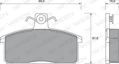 Ween 151-1688 - Гальмівні колодки, дискові гальма autocars.com.ua