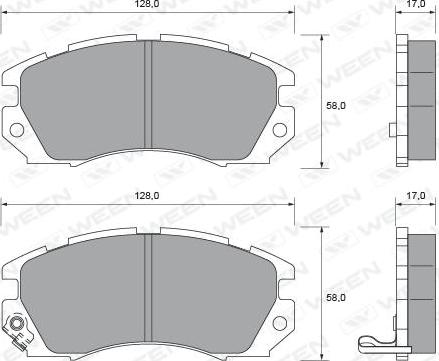 Ween 151-1697 - Тормозные колодки, дисковые, комплект autodnr.net