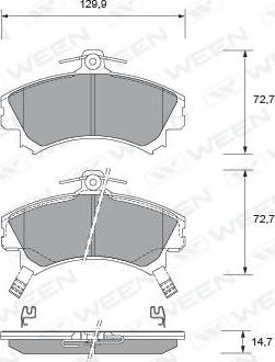 Ween 151-1711 - Тормозные колодки, дисковые, комплект avtokuzovplus.com.ua