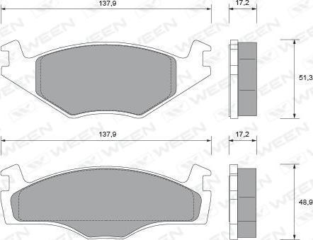 Ween 151-1721 - Тормозные колодки, дисковые, комплект avtokuzovplus.com.ua