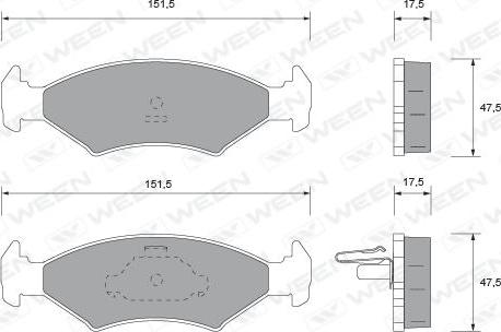 Ween 151-1725 - Гальмівні колодки, дискові гальма autocars.com.ua