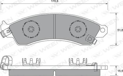 Ween 151-1727 - Тормозные колодки, дисковые, комплект avtokuzovplus.com.ua