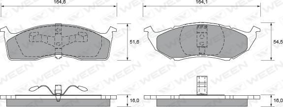 Ween 151-1731 - Гальмівні колодки, дискові гальма autocars.com.ua