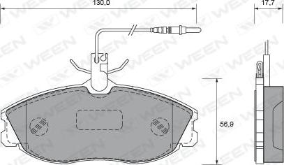 Ween 151-1749 - Гальмівні колодки, дискові гальма autocars.com.ua