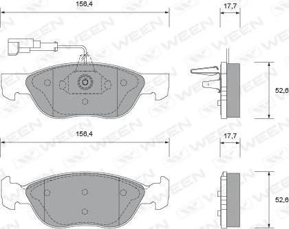 Ween 151-1771 - Тормозные колодки, дисковые, комплект avtokuzovplus.com.ua