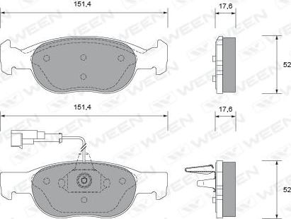 Ween 151-1772 - Гальмівні колодки, дискові гальма autocars.com.ua