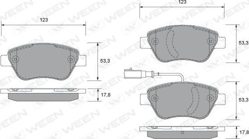 Ween 151-1773 - Гальмівні колодки, дискові гальма autocars.com.ua