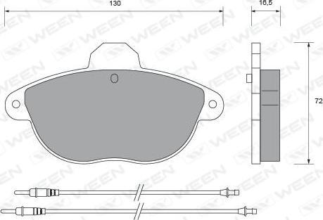 Ween 151-1778 - Тормозные колодки, дисковые, комплект avtokuzovplus.com.ua