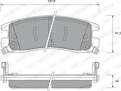 Ween 151-1781 - Тормозные колодки, дисковые, комплект avtokuzovplus.com.ua