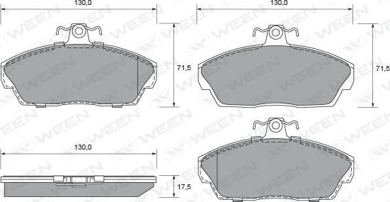 Ween 151-1786 - Гальмівні колодки, дискові гальма autocars.com.ua