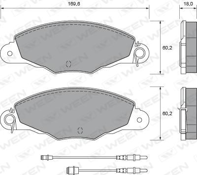 Ween 151-1794 - Тормозные колодки, дисковые, комплект avtokuzovplus.com.ua