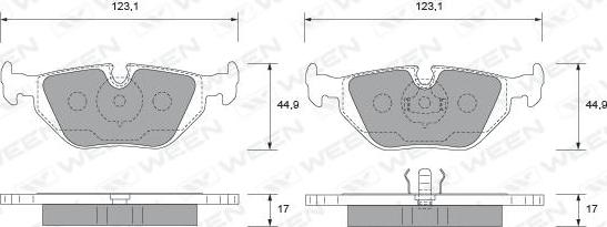 Ween 151-1801 - Тормозные колодки, дисковые, комплект avtokuzovplus.com.ua