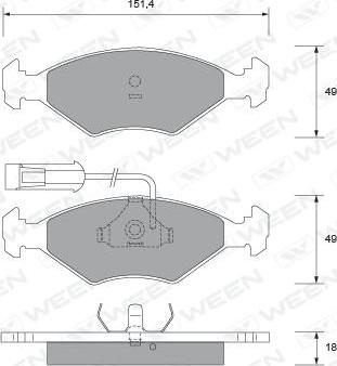 Ween 151-1804 - Тормозные колодки, дисковые, комплект avtokuzovplus.com.ua