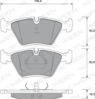 Ween 151-1809 - Тормозные колодки, дисковые, комплект avtokuzovplus.com.ua