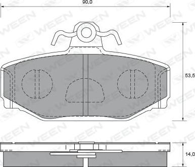 Ween 151-1826 - Гальмівні колодки, дискові гальма autocars.com.ua