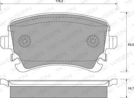 Ween 151-1828 - Гальмівні колодки, дискові гальма autocars.com.ua