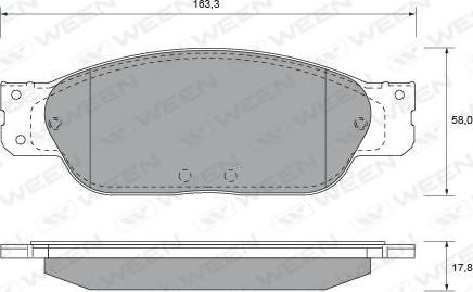 Ween 151-1844 - Гальмівні колодки, дискові гальма autocars.com.ua