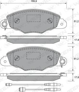 Ween 151-1848 - Тормозные колодки, дисковые, комплект avtokuzovplus.com.ua