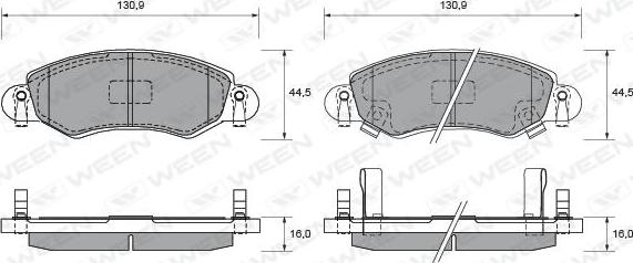 Ween 151-1854 - Гальмівні колодки, дискові гальма autocars.com.ua