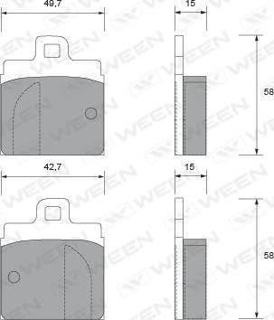 Ween 151-1863 - Тормозные колодки, дисковые, комплект avtokuzovplus.com.ua