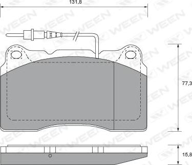 Ween 151-1864 - Тормозные колодки, дисковые, комплект avtokuzovplus.com.ua