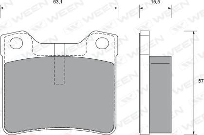 Ween 151-1865 - Тормозные колодки, дисковые, комплект avtokuzovplus.com.ua