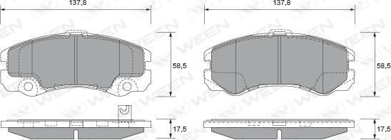 Ween 151-1867 - Гальмівні колодки, дискові гальма autocars.com.ua