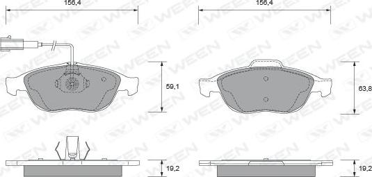 Ween 151-1870 - Гальмівні колодки, дискові гальма autocars.com.ua