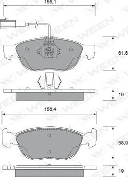 Ween 151-1875 - Гальмівні колодки, дискові гальма autocars.com.ua