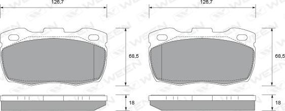 Ween 151-1877 - Тормозные колодки, дисковые, комплект avtokuzovplus.com.ua