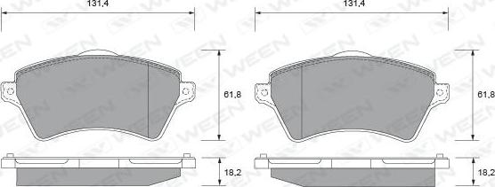 Ween 151-1887 - Гальмівні колодки, дискові гальма autocars.com.ua