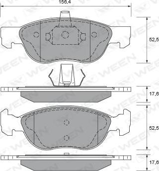 Ween 151-1902 - Тормозные колодки, дисковые, комплект avtokuzovplus.com.ua