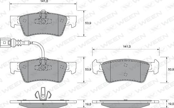 Ween 151-1906 - Гальмівні колодки, дискові гальма autocars.com.ua