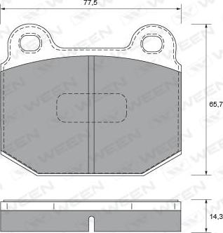 Ween 151-1908 - Гальмівні колодки, дискові гальма autocars.com.ua