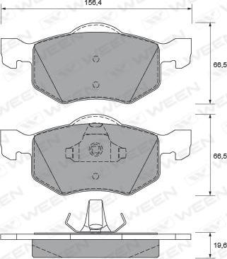 Ween 151-1910 - Гальмівні колодки, дискові гальма autocars.com.ua