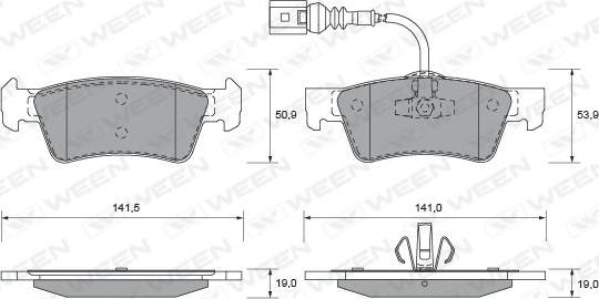 Ween 151-1917 - Тормозные колодки, дисковые, комплект autodnr.net