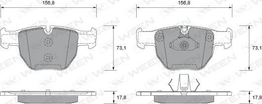 Ween 151-1922 - Тормозные колодки, дисковые, комплект avtokuzovplus.com.ua