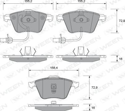 Ween 151-1924 - Гальмівні колодки, дискові гальма autocars.com.ua