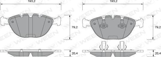 Ween 151-1925 - Гальмівні колодки, дискові гальма autocars.com.ua