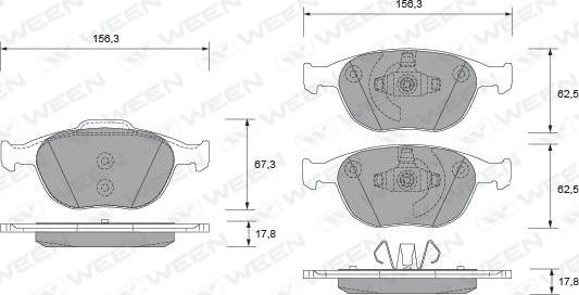 Ween 151-1926 - Гальмівні колодки, дискові гальма autocars.com.ua