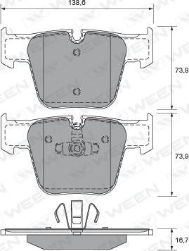 Ween 151-1939 - Тормозные колодки, дисковые, комплект autodnr.net