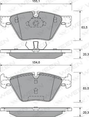 Ween 151-1948 - Тормозные колодки, дисковые, комплект avtokuzovplus.com.ua