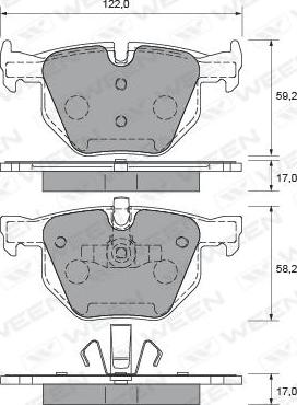 Ween 151-1951 - Гальмівні колодки, дискові гальма autocars.com.ua