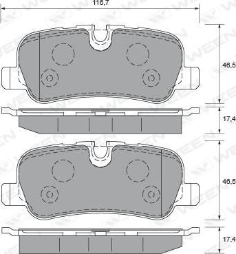 Ween 151-2000 - Тормозные колодки, дисковые, комплект avtokuzovplus.com.ua