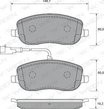 Ween 151-2002 - Гальмівні колодки, дискові гальма autocars.com.ua