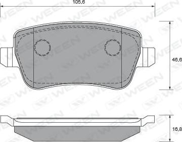 Ween 151-2003 - Тормозные колодки, дисковые, комплект avtokuzovplus.com.ua